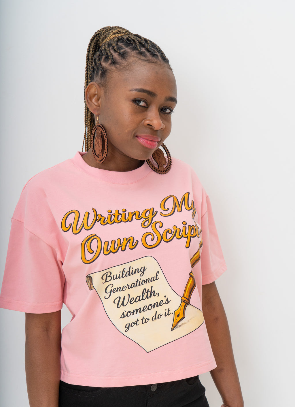 Writing My Own Script Box Cropped Tee
