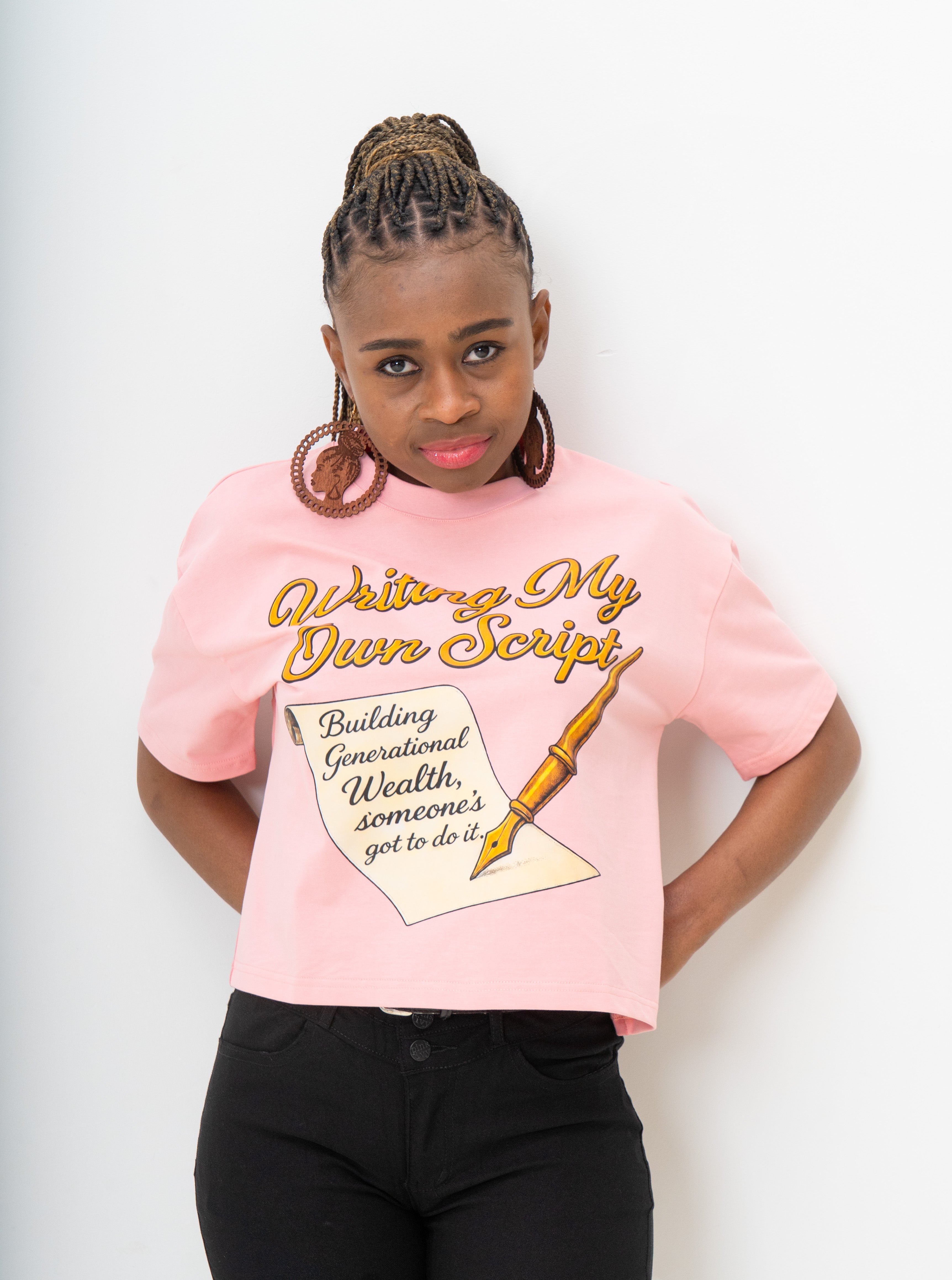 Writing My Own Script Box Cropped Tee