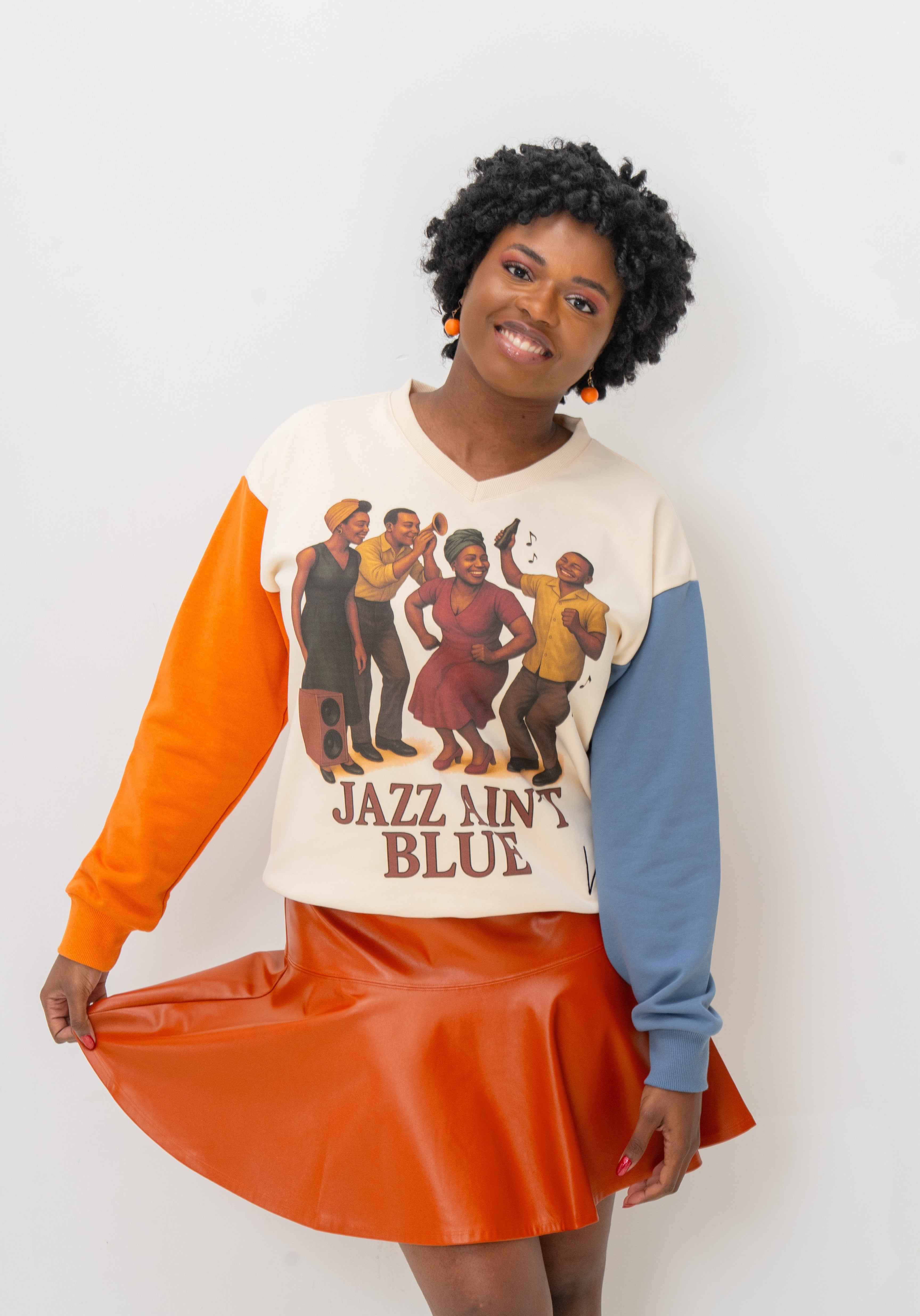 Jazz Ain't Blue Sweatshirt - Vintage Jazz Music Crewneck